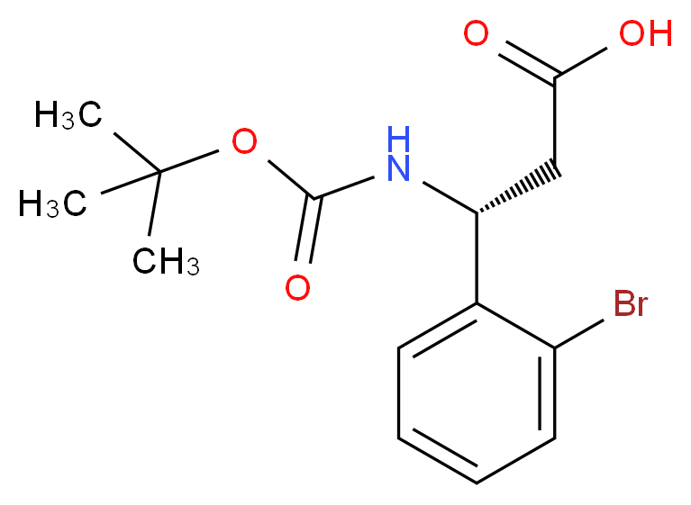 (R)-3-(Boc-氨基)-3-(2-溴苯基)丙酸_分子结构_CAS_)
