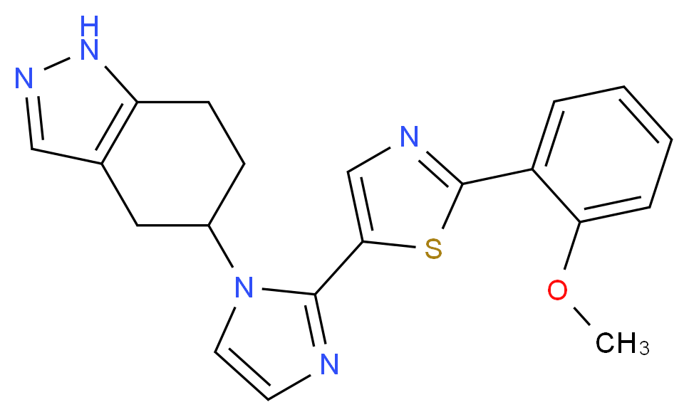 5-{2-[2-(2-methoxyphenyl)-1,3-thiazol-5-yl]-1H-imidazol-1-yl}-4,5,6,7-tetrahydro-1H-indazole_分子结构_CAS_)