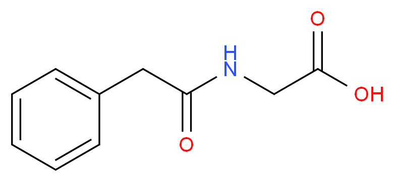 2-(2-phenylacetamido)acetic acid_分子结构_CAS_500-98-1