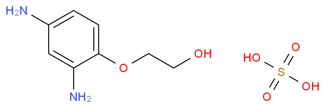 2-(2,4-diaminophenoxy)ethan-1-ol; sulfuric acid_分子结构_CAS_70643-20-8