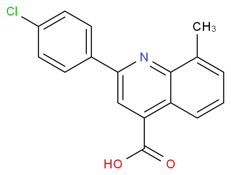 2-(4-Chlorophenyl)-8-methylquinoline-4-carboxylic acid_分子结构_CAS_107027-43-0)