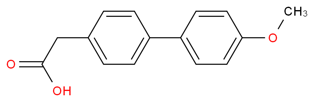 2-[4-(4-methoxyphenyl)phenyl]acetic acid_分子结构_CAS_60277-22-7