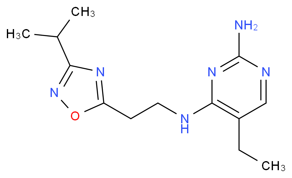 5-ethyl-N~4~-[2-(3-isopropyl-1,2,4-oxadiazol-5-yl)ethyl]pyrimidine-2,4-diamine_分子结构_CAS_)