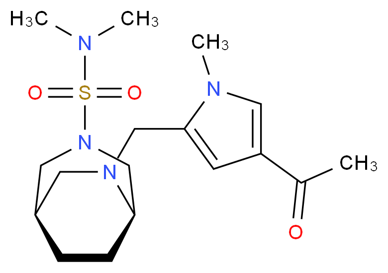 (1R*,5R*)-6-[(4-acetyl-1-methyl-1H-pyrrol-2-yl)methyl]-N,N-dimethyl-3,6-diazabicyclo[3.2.2]nonane-3-sulfonamide_分子结构_CAS_)