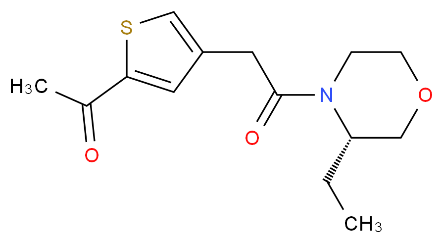 1-(4-{2-[(3S)-3-ethylmorpholin-4-yl]-2-oxoethyl}-2-thienyl)ethanone_分子结构_CAS_)