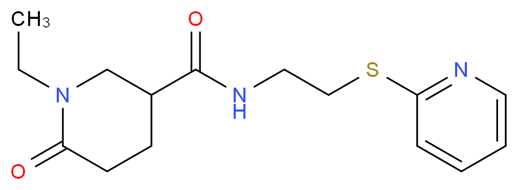 1-ethyl-6-oxo-N-[2-(2-pyridinylthio)ethyl]-3-piperidinecarboxamide_分子结构_CAS_)