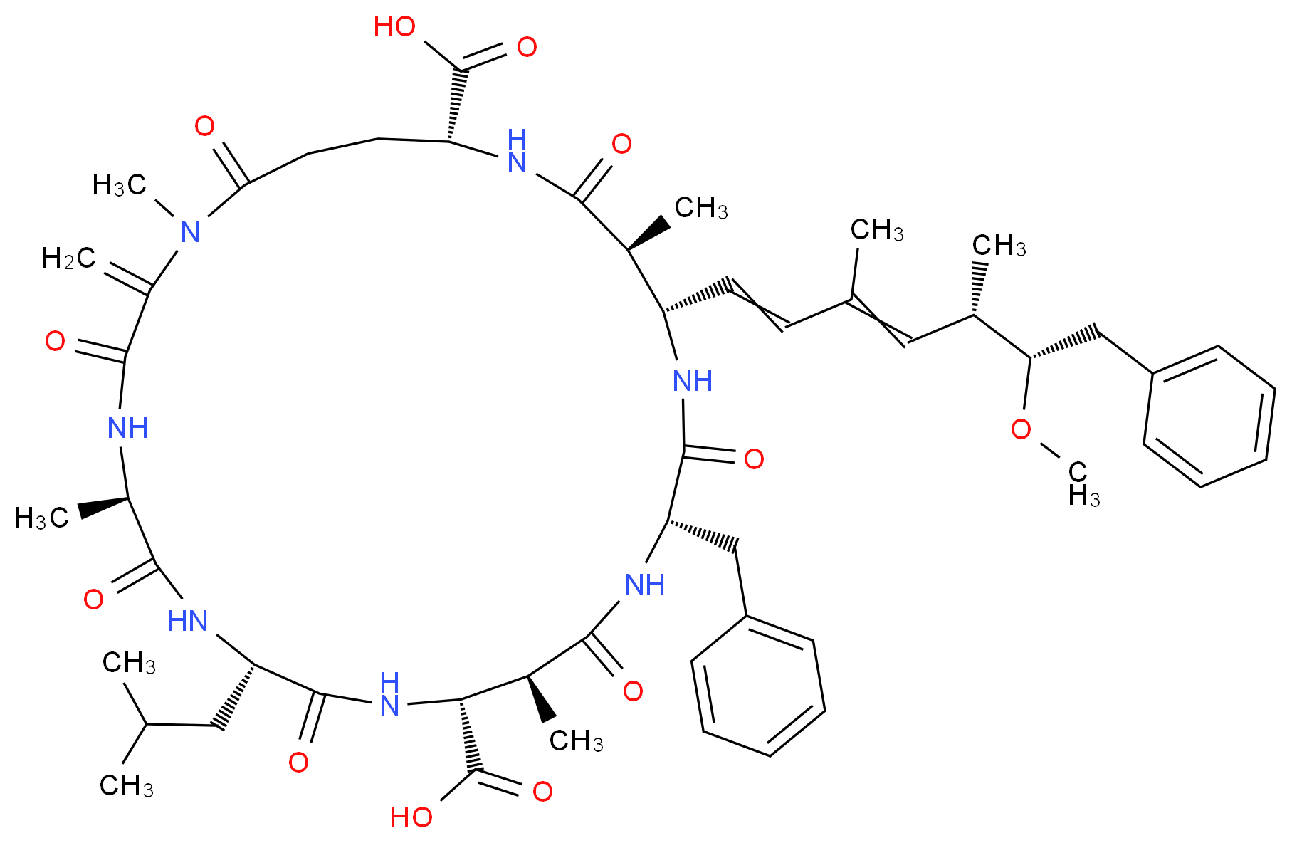 微囊藻毒素-LF 溶液_分子结构_CAS_154037-70-4)