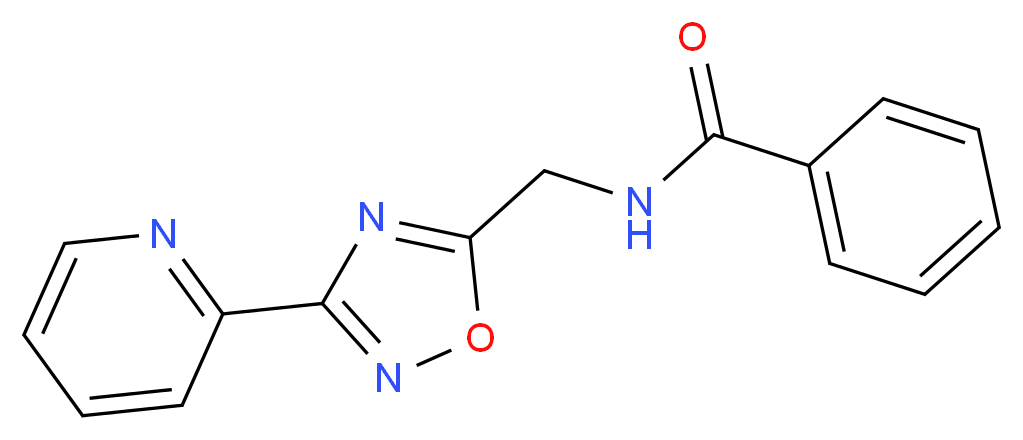 N-{[3-(2-pyridinyl)-1,2,4-oxadiazol-5-yl]methyl}benzamide_分子结构_CAS_)
