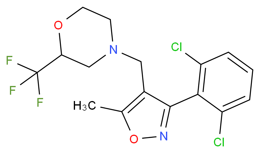 4-{[3-(2,6-dichlorophenyl)-5-methylisoxazol-4-yl]methyl}-2-(trifluoromethyl)morpholine_分子结构_CAS_)
