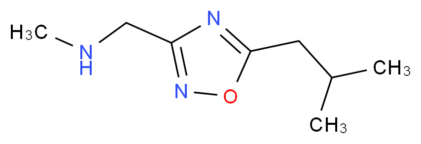 methyl({[5-(2-methylpropyl)-1,2,4-oxadiazol-3-yl]methyl})amine_分子结构_CAS_915925-30-3