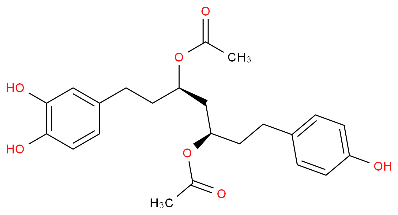 (3R,5R)-5-(acetyloxy)-1-(3,4-dihydroxyphenyl)-7-(4-hydroxyphenyl)heptan-3-yl acetate_分子结构_CAS_1269839-26-0