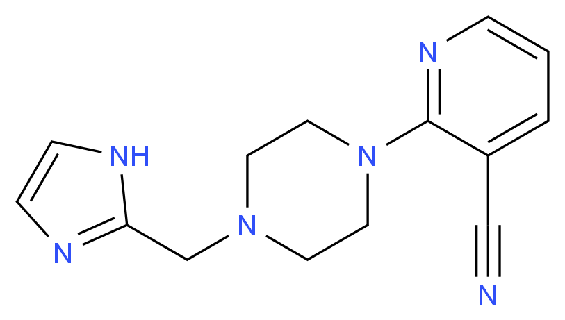 2-[4-(1H-imidazol-2-ylmethyl)piperazin-1-yl]nicotinonitrile_分子结构_CAS_)