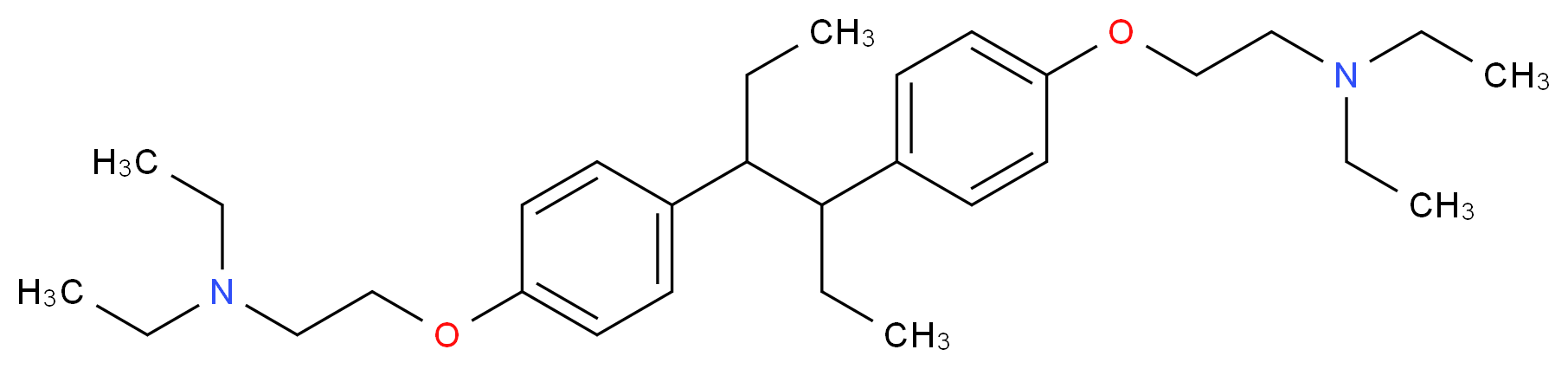 {2-[4-(4-{4-[2-(diethylamino)ethoxy]phenyl}hexan-3-yl)phenoxy]ethyl}diethylamine_分子结构_CAS_69-14-7