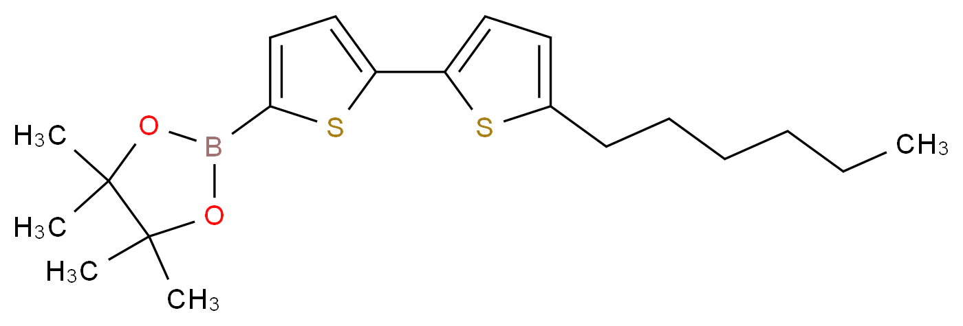 2-[5-(5-hexylthiophen-2-yl)thiophen-2-yl]-4,4,5,5-tetramethyl-1,3,2-dioxaborolane_分子结构_CAS_579503-59-6