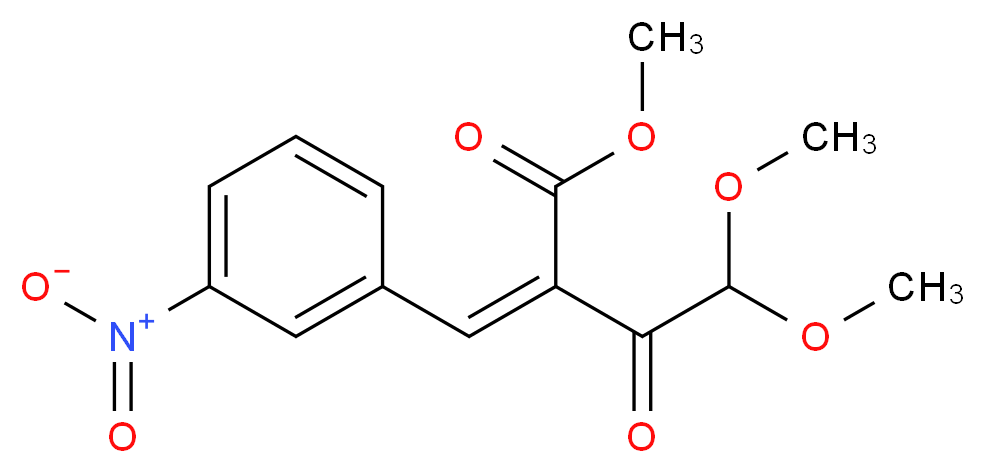 Methyl-4,4-dimethoxy-2-(3-nitrobenzylidene)-acetoacetate_分子结构_CAS_67448-15-1)