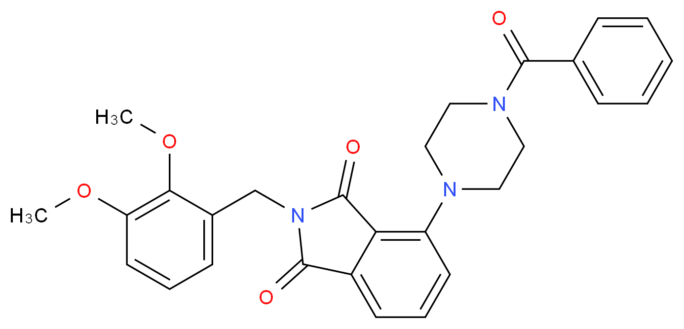 4-(4-benzoyl-1-piperazinyl)-2-(2,3-dimethoxybenzyl)-1H-isoindole-1,3(2H)-dione_分子结构_CAS_)