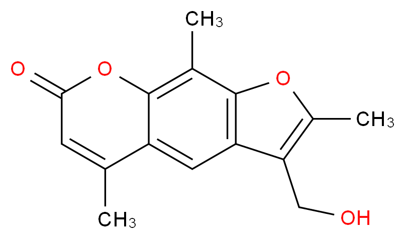 3-(hydroxymethyl)-2,5,9-trimethyl-7H-furo[3,2-g]chromen-7-one_分子结构_CAS_62442-59-5