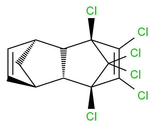 (1R,2R,3R,6S,7S,8S)-1,8,9,10,11,11-hexachlorotetracyclo[6.2.1.1<sup>3</sup>,<sup>6</sup>.0<sup>2</sup>,<sup>7</sup>]dodeca-4,9-diene_分子结构_CAS_309-00-2