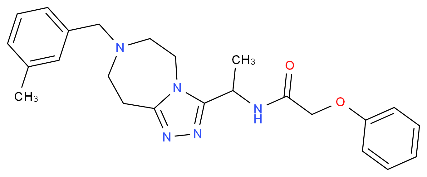 N-{1-[7-(3-methylbenzyl)-6,7,8,9-tetrahydro-5H-[1,2,4]triazolo[4,3-d][1,4]diazepin-3-yl]ethyl}-2-phenoxyacetamide_分子结构_CAS_)