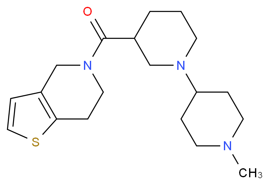 3-(6,7-dihydrothieno[3,2-c]pyridin-5(4H)-ylcarbonyl)-1'-methyl-1,4'-bipiperidine_分子结构_CAS_)