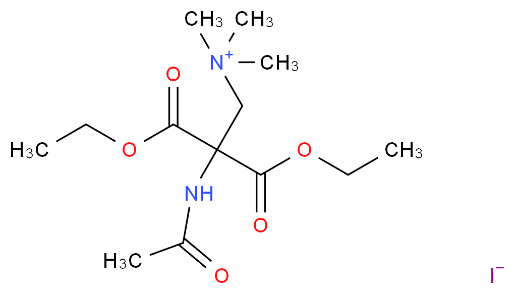 [2-acetamido-3-ethoxy-2-(ethoxycarbonyl)-3-oxopropyl]trimethylazanium iodide_分子结构_CAS_7689-61-4