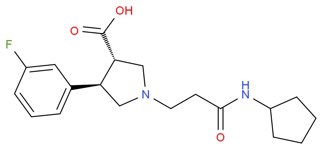 (3S*,4R*)-1-[3-(cyclopentylamino)-3-oxopropyl]-4-(3-fluorophenyl)-3-pyrrolidinecarboxylic acid_分子结构_CAS_)