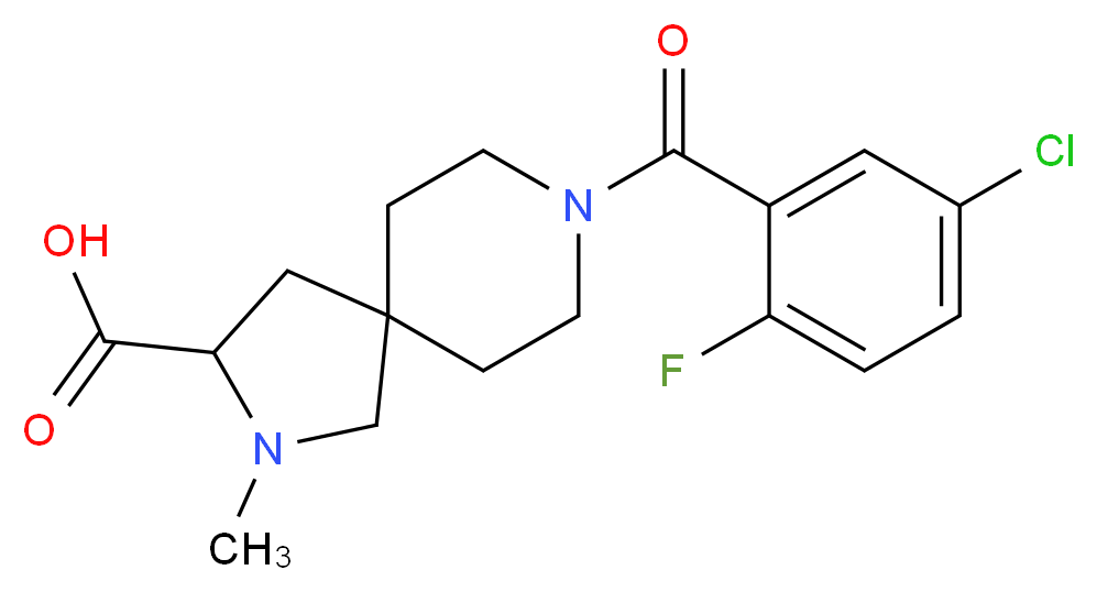 8-(5-chloro-2-fluorobenzoyl)-2-methyl-2,8-diazaspiro[4.5]decane-3-carboxylic acid_分子结构_CAS_)