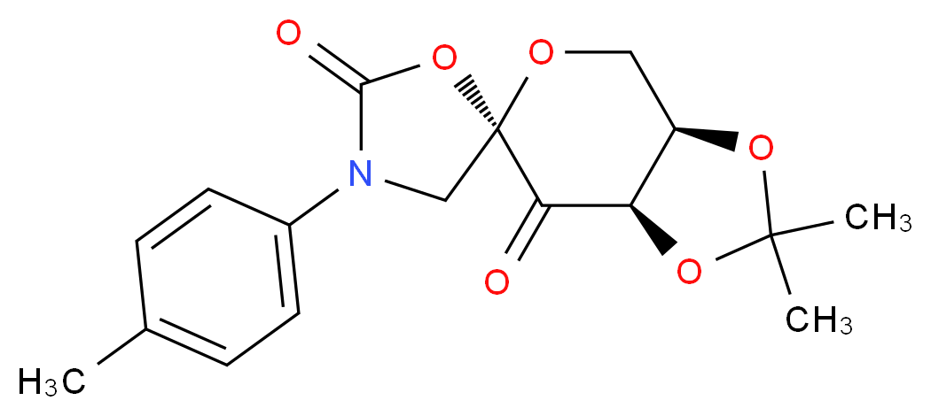 (3aR,6S,7aR)-2,2-dimethyl-4'-(4-methylphenyl)-tetrahydro-2H-spiro[[1,3]dioxolo[4,5-c]pyran-6,2'-[1,4]oxazolidine]-5',7-dione_分子结构_CAS_403501-30-4