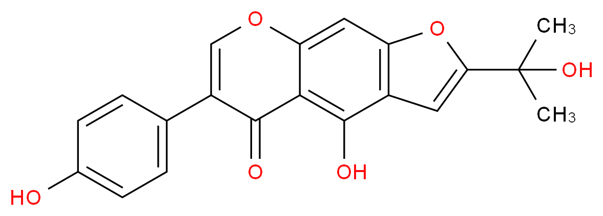 4-hydroxy-6-(4-hydroxyphenyl)-2-(2-hydroxypropan-2-yl)-5H-furo[3,2-g]chromen-5-one_分子结构_CAS_221150-18-1