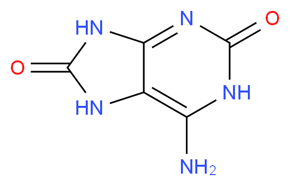 6-amino-2,7,8,9-tetrahydro-1H-purine-2,8-dione_分子结构_CAS_30377-37-8