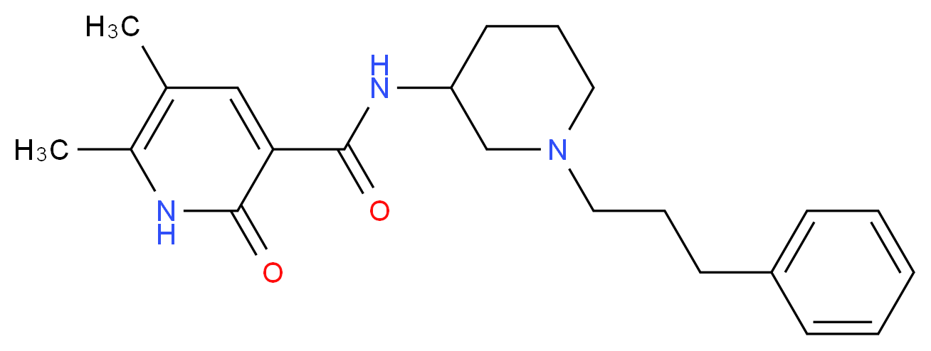 5,6-dimethyl-2-oxo-N-[1-(3-phenylpropyl)-3-piperidinyl]-1,2-dihydro-3-pyridinecarboxamide_分子结构_CAS_)