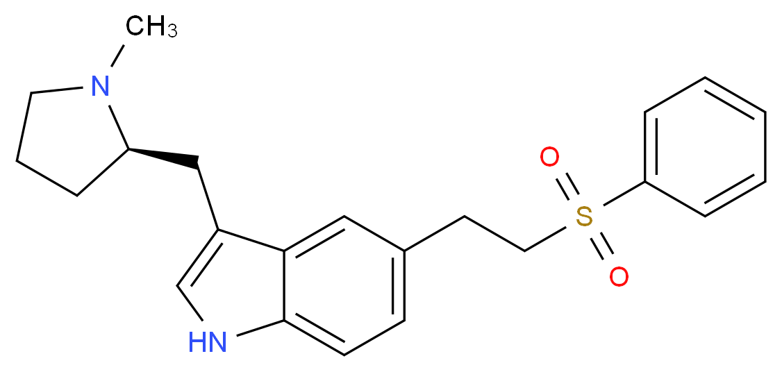 5-[2-(benzenesulfonyl)ethyl]-3-{[(2R)-1-methylpyrrolidin-2-yl]methyl}-1H-indole_分子结构_CAS_143322-58-1