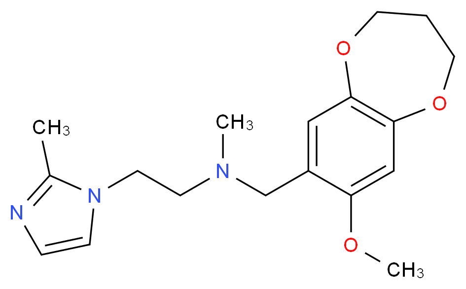 N-[(8-methoxy-3,4-dihydro-2H-1,5-benzodioxepin-7-yl)methyl]-N-methyl-2-(2-methyl-1H-imidazol-1-yl)ethanamine_分子结构_CAS_)