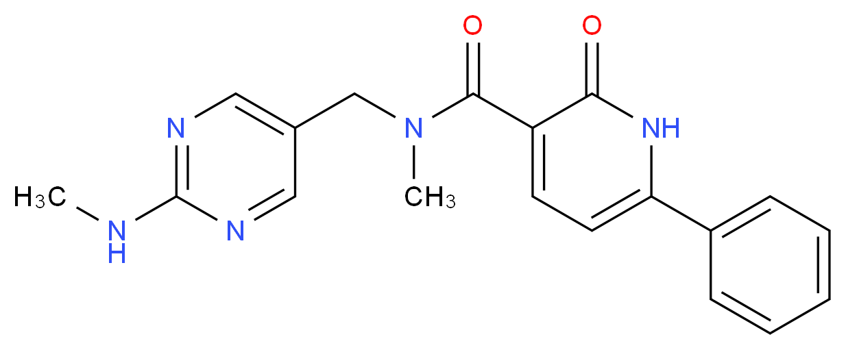 N-methyl-N-{[2-(methylamino)-5-pyrimidinyl]methyl}-2-oxo-6-phenyl-1,2-dihydro-3-pyridinecarboxamide_分子结构_CAS_)