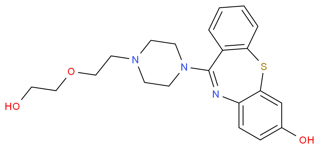 10-{4-[2-(2-hydroxyethoxy)ethyl]piperazin-1-yl}-2-thia-9-azatricyclo[9.4.0.0<sup>3</sup>,<sup>8</sup>]pentadeca-1(11),3(8),4,6,9,12,14-heptaen-5-ol_分子结构_CAS_139079-39-3