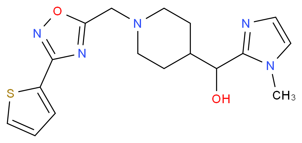 (1-methyl-1H-imidazol-2-yl)(1-{[3-(2-thienyl)-1,2,4-oxadiazol-5-yl]methyl}-4-piperidinyl)methanol_分子结构_CAS_)