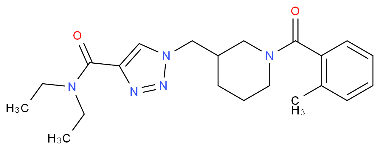 N,N-diethyl-1-{[1-(2-methylbenzoyl)-3-piperidinyl]methyl}-1H-1,2,3-triazole-4-carboxamide_分子结构_CAS_)
