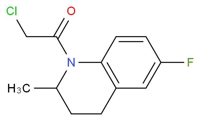 2-Chloro-1-(6-fluoro-2-methyl-3,4-dihydro-2H-quinolin-1-yl)-ethanone_分子结构_CAS_)