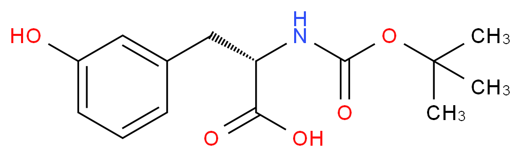 (2S)-2-{[(tert-butoxy)carbonyl]amino}-3-(3-hydroxyphenyl)propanoic acid_分子结构_CAS_90819-30-0