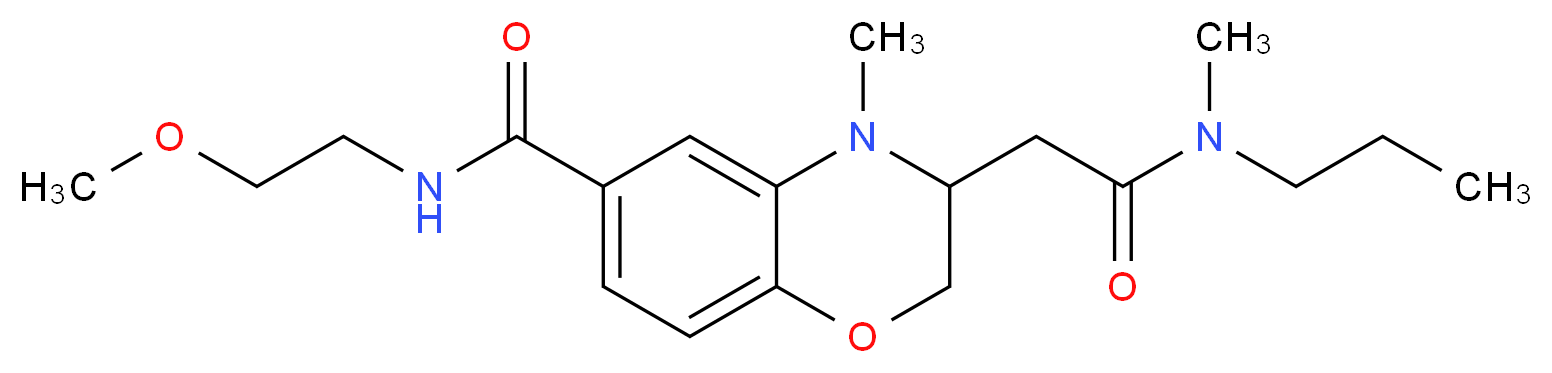 N-(2-methoxyethyl)-4-methyl-3-{2-[methyl(propyl)amino]-2-oxoethyl}-3,4-dihydro-2H-1,4-benzoxazine-6-carboxamide_分子结构_CAS_)