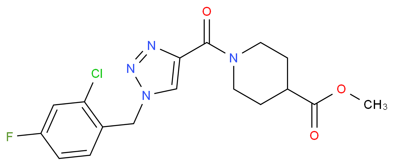 methyl 1-{[1-(2-chloro-4-fluorobenzyl)-1H-1,2,3-triazol-4-yl]carbonyl}-4-piperidinecarboxylate_分子结构_CAS_)