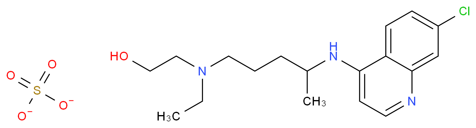 2-({4-[(7-chloroquinolin-4-yl)amino]pentyl}(ethyl)amino)ethan-1-ol sulfate_分子结构_CAS_747-36-4