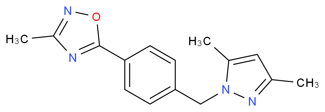 5-{4-[(3,5-dimethyl-1H-pyrazol-1-yl)methyl]phenyl}-3-methyl-1,2,4-oxadiazole_分子结构_CAS_)