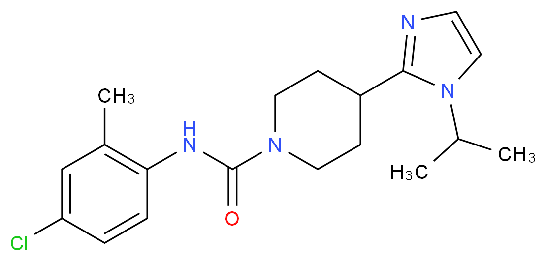 N-(4-chloro-2-methylphenyl)-4-(1-isopropyl-1H-imidazol-2-yl)-1-piperidinecarboxamide_分子结构_CAS_)