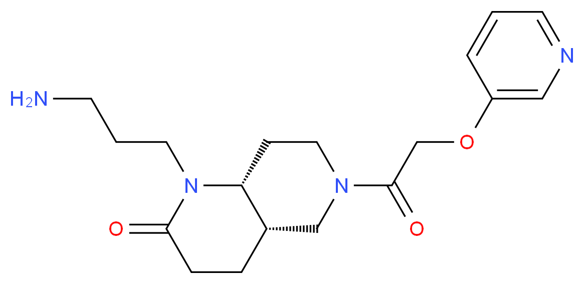 (4aS*,8aR*)-1-(3-aminopropyl)-6-[(pyridin-3-yloxy)acetyl]octahydro-1,6-naphthyridin-2(1H)-one_分子结构_CAS_)