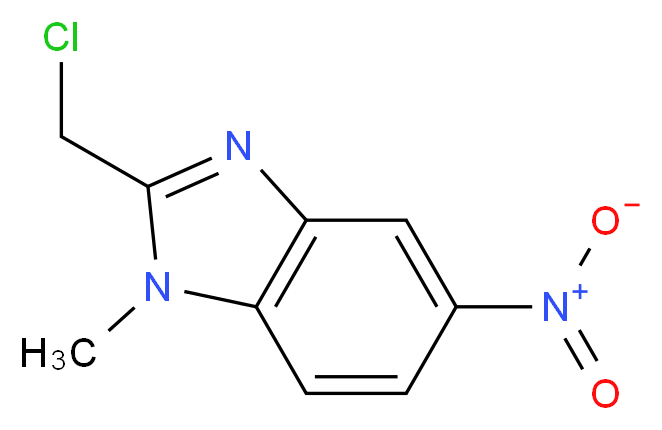 2-(Chloromethyl)-1-methyl-5-nitro-1H-1,3-benzodiazole_分子结构_CAS_20443-39-4)