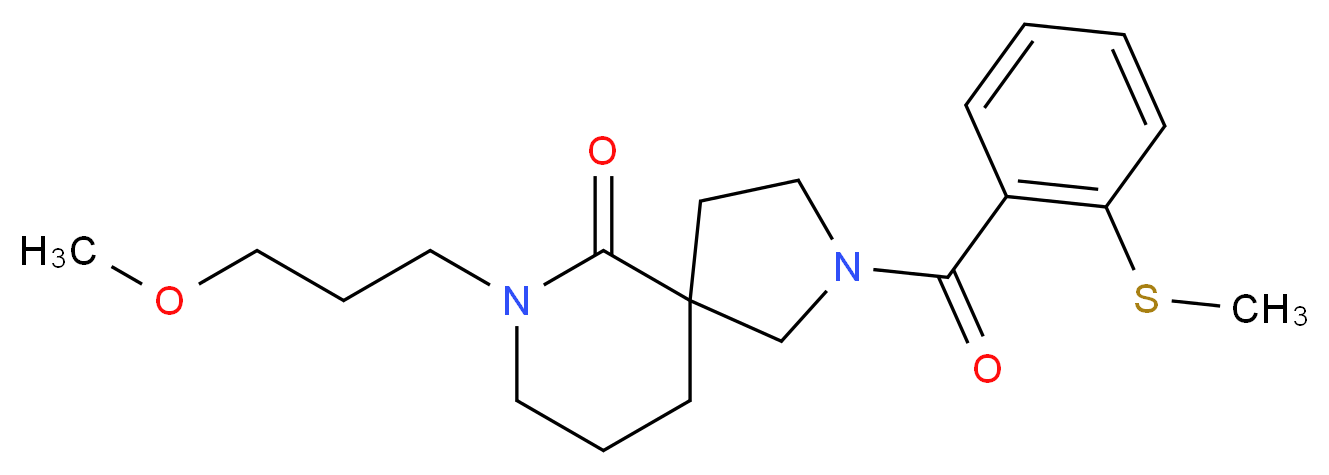 7-(3-methoxypropyl)-2-[2-(methylthio)benzoyl]-2,7-diazaspiro[4.5]decan-6-one_分子结构_CAS_)