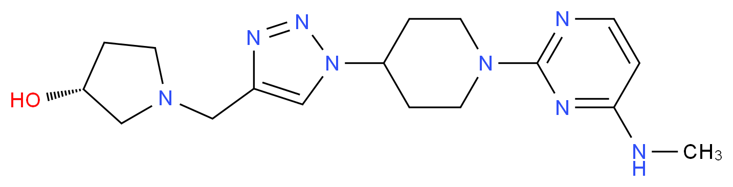 (3R)-1-[(1-{1-[4-(methylamino)pyrimidin-2-yl]piperidin-4-yl}-1H-1,2,3-triazol-4-yl)methyl]pyrrolidin-3-ol_分子结构_CAS_)