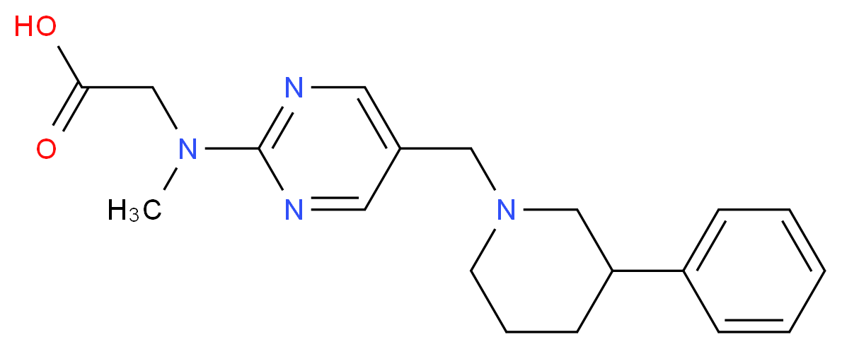 N-methyl-N-{5-[(3-phenylpiperidin-1-yl)methyl]pyrimidin-2-yl}glycine_分子结构_CAS_)