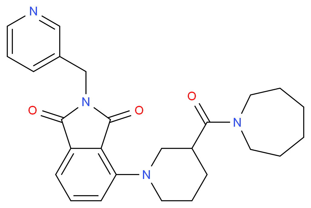 4-[3-(1-azepanylcarbonyl)-1-piperidinyl]-2-(3-pyridinylmethyl)-1H-isoindole-1,3(2H)-dione_分子结构_CAS_)